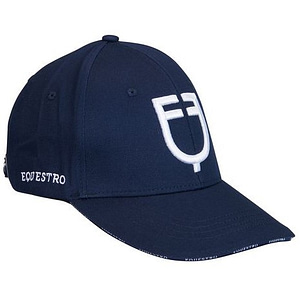 Cappello Equestro Unisex modello Baseball Blu Navy Bianco