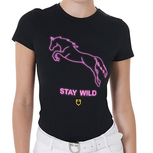 T-Shirt Donna Equestro Stay Wild Nero