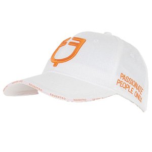 Cappello Equestro Unisex modello Baseball Bianco Arancio