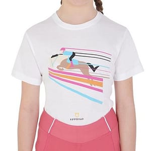 T-Shirt Equestro per Bambina Disegno Salto Ostacoli